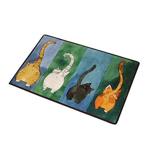 Mats DELLT- Mats japonais mignons de chat Salle de séjour de cuisine Tapis de salle de bains de salle de bains Tapis de souris antidérapants de bande dessinée rectangulaire ( taille : 50*80 Cm ) code EAN 9041536010904 