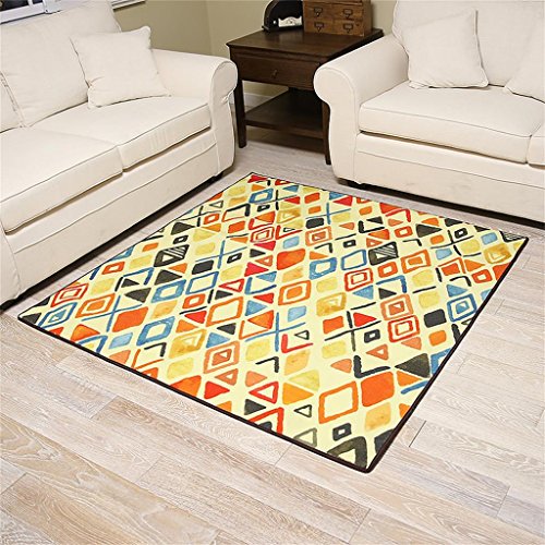 Mats DELLT- Rétro Diamond Checker antidérapante Tapis Industrie Vento Nostalgia Salon Chambre Canapé Table de salon carrée Tapis code EAN 9041536011284 