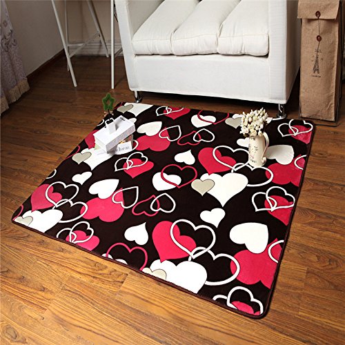 Coral fleece modernes tapis anti-dérapant,Amour...