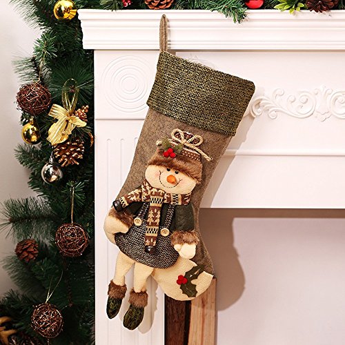 Christmas Decorations Global- (22 * 54cm) Old Man, bonhomme de neige Chaussettes de Noël, Ornement, Cadeaux de Noël Chaussettes Sacs cadeaux du Père Noël Décorations de Noël ( couleur : Bonhomme de neige ) code EAN 9115436356797 