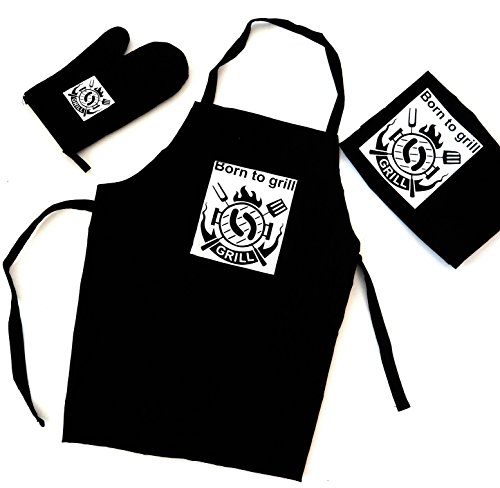 TABLIER DE CUISINE DESIGN BORN TO GRILL + UN TO...