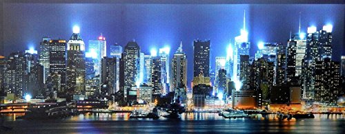IMAGE LED/DEL SKYLINE NEW YORK TRÈS GRANDE 100*...