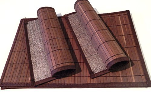 SETS DE TABLE 6PCS POUR 6 PERSONNES BAMBOU BRUN...