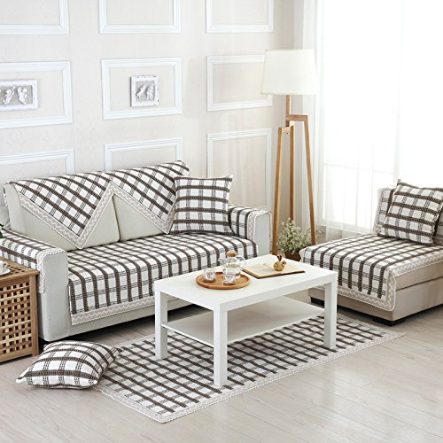 New day-Pastoral canapé matelas brun grand moti...