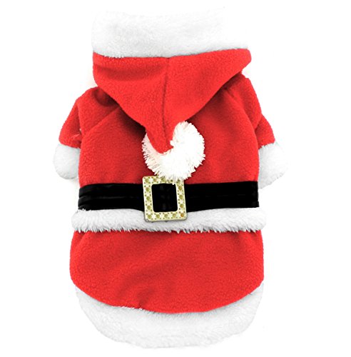 smalllee_lucky_store smalllee _ LUCKY _ ranger pour chien en polaire pour petit chien chat vêtements costume Enchanteur de Noël Père Noël Déguisement père Noël rouge code EAN 9208058790510 