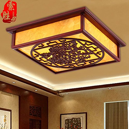 JJ LIGHT JJ LED modernes ceiling lamp real wood carving dépenser appliques murales chinois chambre LED Lampes lumière d'allée plafonniers 300*300mm balcon, 220V-240V code EAN 9359658724822 