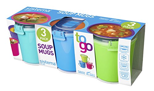 Lot de 3 tasses pour soupe à emporter couleurs ...
