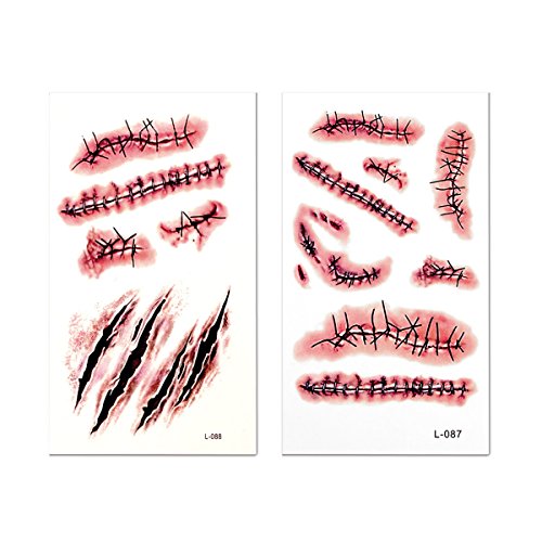 0pcs halloween fausse plaie zombie scars et de ...