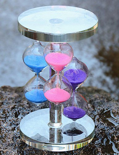 LEBULI LBLI ornements artisanat de sablier de verre de cristal d'ameublement trois couleurs JIAJU-YONGPING #2155 code EAN 9456941849450 