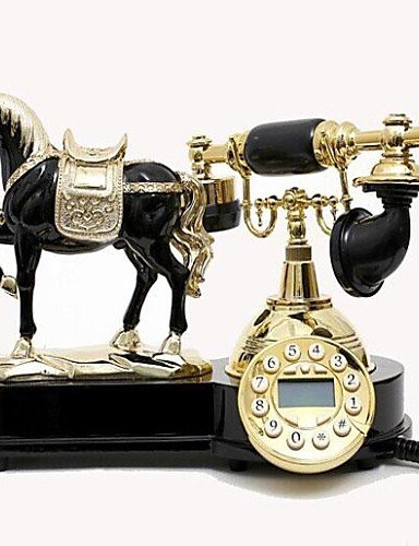 LEBULI LBLI europe matériel polyrésine de style avec bois téléphone décor à la maison avec affichage id, conception de cheval , white opal JIAJU-YONGPING #2159 code EAN 9456941849498 