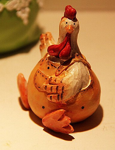 LBLI pays pâques poulet peint, résine , yellow ...