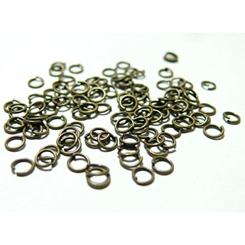 100 anneaux de jonction 6mm par 0.7 mm bronze