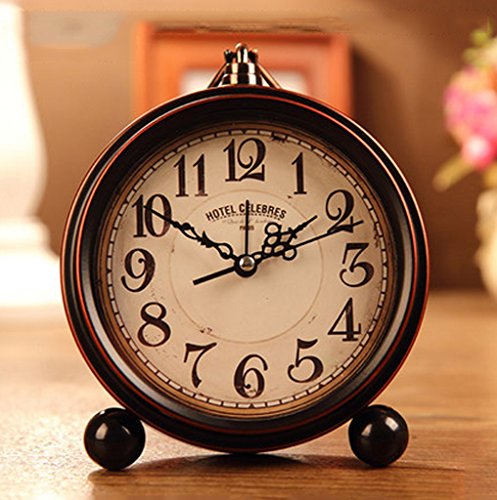 Rétro style européen rural réveil réveil muet é...