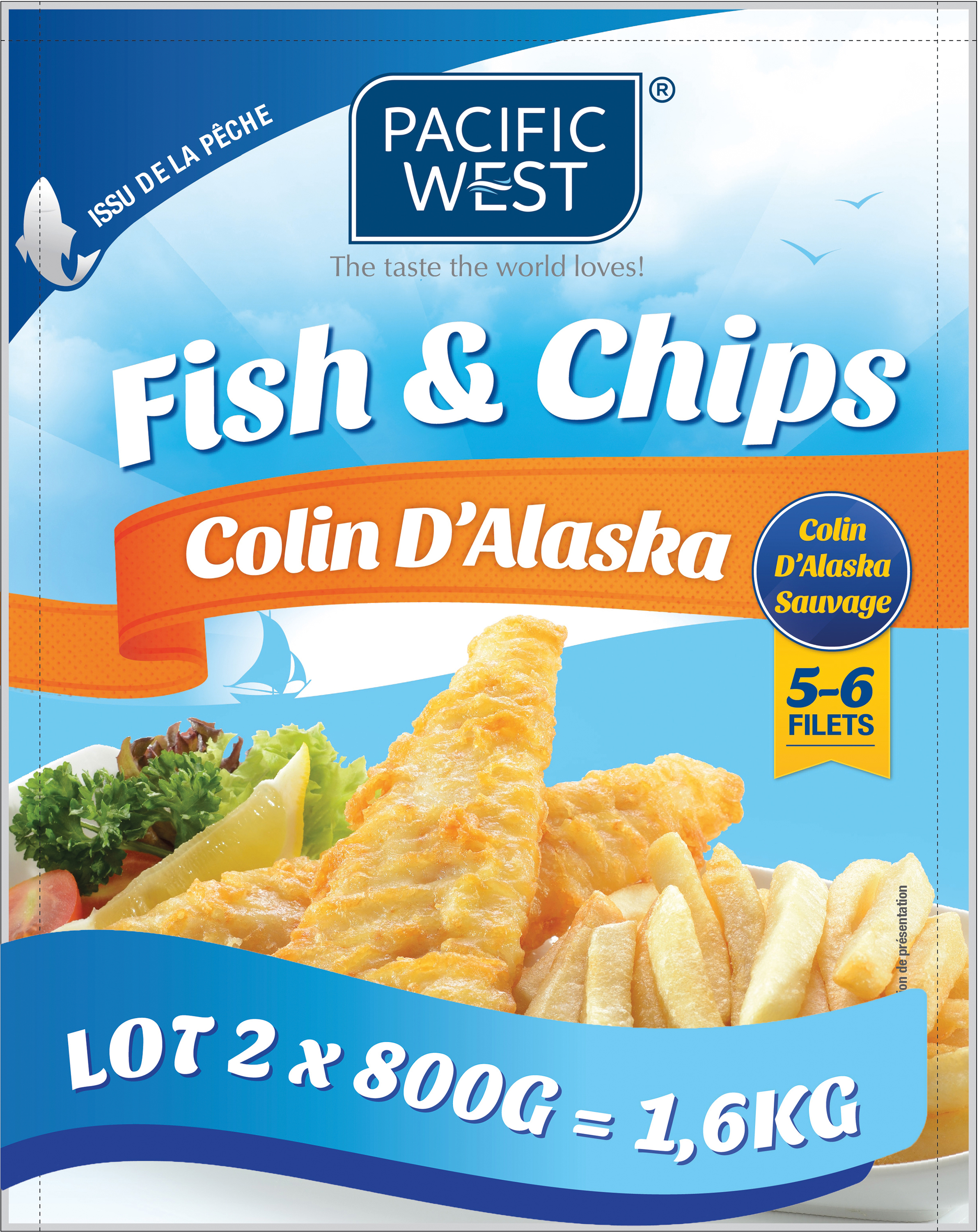 FISH & CHIPS COLIN D’ALASKA SURGELÉ 9555018509973 “PACIFIC WEST” FISH & CHIPS COLIN D’ALASKA SURGELÉ 9555018509973 “PACIFIC WEST”