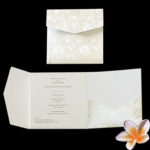 Wedding Wonders Gloriana carré faire-part de mariage Invitations Incs Carte et papier insère & enveloppes 9610201349795 (9610201349795)