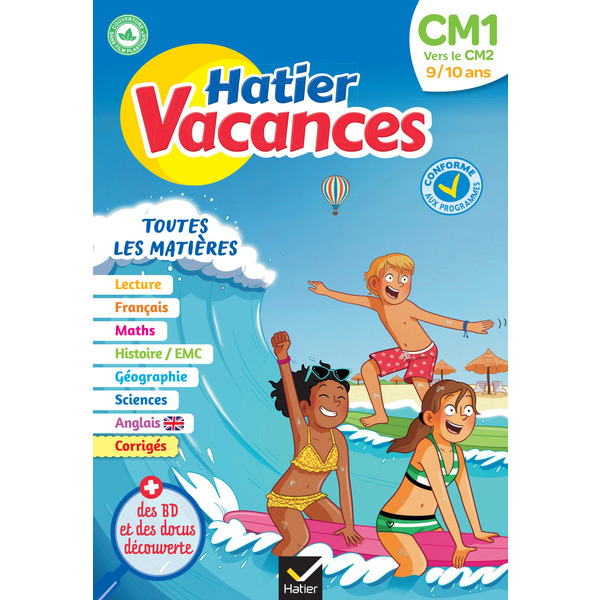  Cahiers de vacances collection HATIER Vacances code EAN 9782401094512 