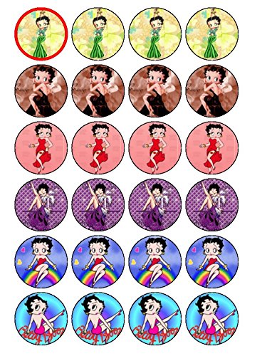 Lot de 24 décorations de cupcakes Motif Betty Boop
