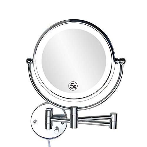 21,5 cm miroirs mural avec lampe LED Grossissem...