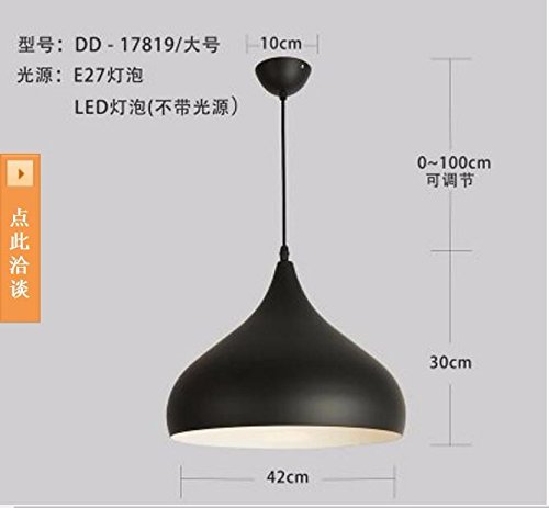 PinWei linght Lustres, lustre de semi, lustre conique de couleur, lustre, lustre dans la salle à manger, lampe de Cafe, les vêtements magasin lustre,42CM noir code EAN 9864785991325 