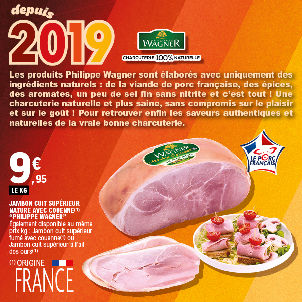 JAMBON CUIT SUPÉRIEUR NATURE AVEC COUENNE