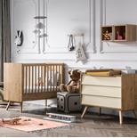 VOX Chambre DUO VINTAGE lit 60x120 Bois commode Bois Jaune code EAN 9920190000034 