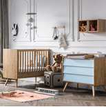 VOX Chambre DUO VINTAGE Lit 70x140 Commode Bois Bleu code EAN 9920190000094 