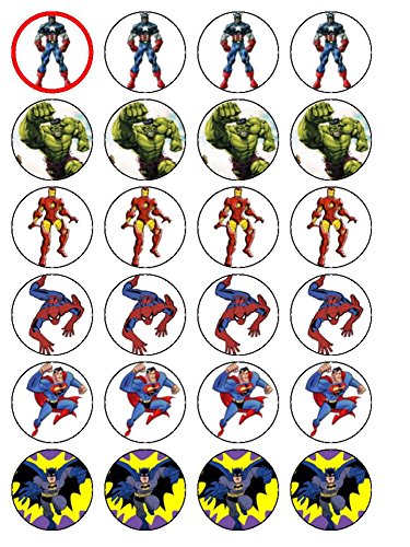 24 x Motif super-héros (#2 décorations pour cup...