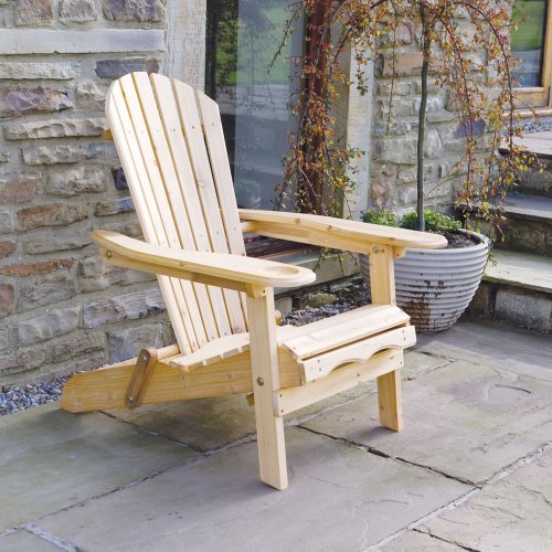 Trueshopping Fauteuil de jardin adirondack pliable en bois avec repose pieds escamotable code EAN B0016IOU9W 