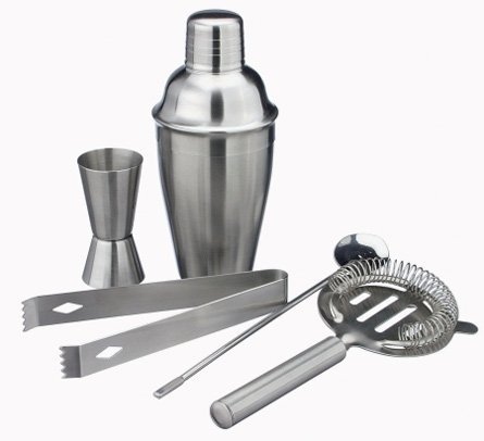 Coffret Cocktail en Inox Avec Shaker - 5 Access...