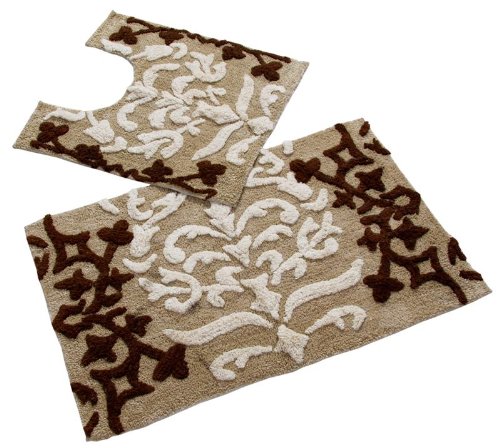 Contour wc coton damassé antidérapant beige