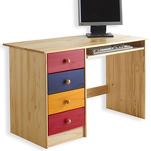 Bureau enfant multi rangements MALTE, tiroirs e...