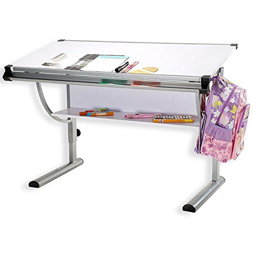 Bureau enfant écolier CINDY, réglable en hauteu...