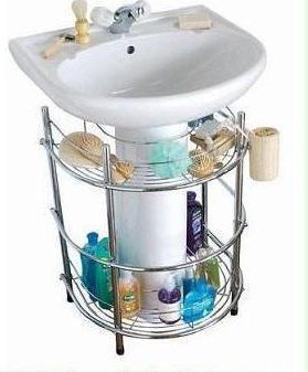 Meuble sous-évier de salle de Bain Lavabo Chrom...