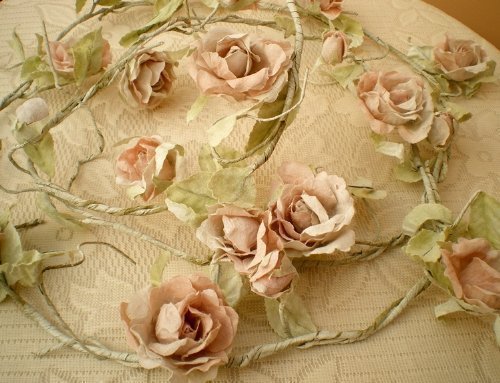 ABC Guirlande de roses artificielles shabby chi...