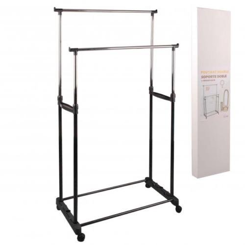 penderie double portant vetement sur roulettes ...