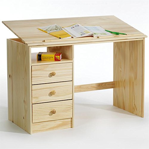 Bureau enfant KEVIN 3 tiroirs 1 casier plateau ...