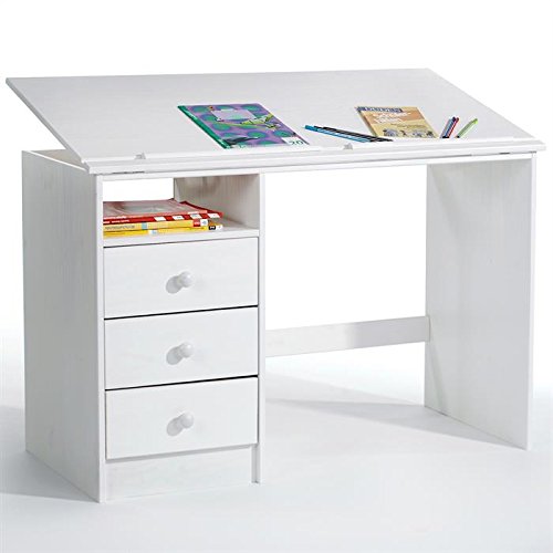 Bureau enfant KEVIN 3 tiroirs 1 casier plateau ...