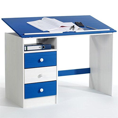 Bureau enfant KEVIN 3 tiroirs 1 casier plateau ...