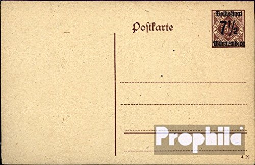 Württemberg DP19 carte postale de service 1919 ...
