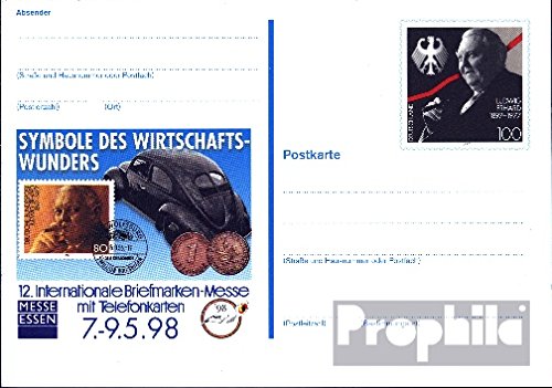 Prophila Collection RFA (FR.Allemagne) pso52 Officiel carte postale spéciale 1998 ludwig erhard (Documents entiers postaux pour les collectionneurs) code EAN B005MQEIVE 