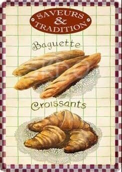 PLAQUE METAL 20X15cm AMBIANCE BOULANGERIE CROIS...