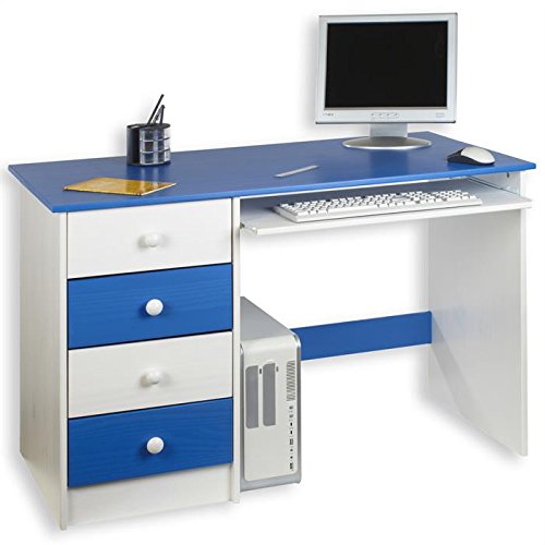 Bureau enfant multi rangements MALTE, tiroirs e...
