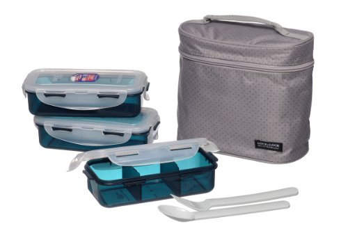 Lock&Lock Rectangular Lunch Box Bento Set w/Cho...