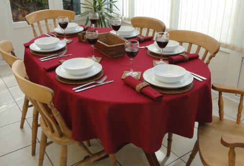 Nappe ovale 6 places Couleur lie de vin 140 x 2...