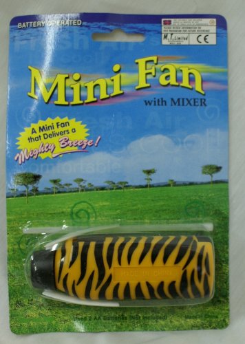 M.T LIMITED À piles Mini ventilateur avec mélangeur avec noir et Orange Tiger imprimer (MI36) code EAN B007N3UO6C 