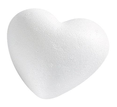 Coeur en polystyrène, forme pleine, 5 cm