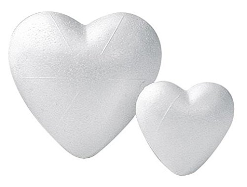 Coeur en polystyrène, forme pleine, 9 cm