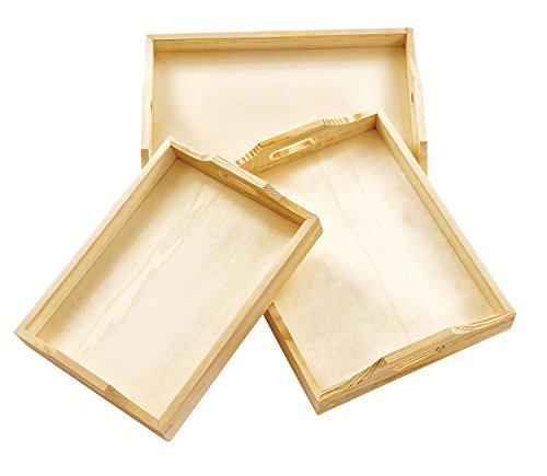 Plateaux en bois VBS, set de 3