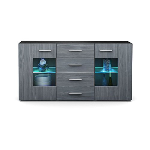 Buffet Commode Grömitz en Noir mat / Avola-Anth...