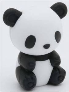 TY Iwako Puzzle Eraserz - Bamboo Panda - Noir